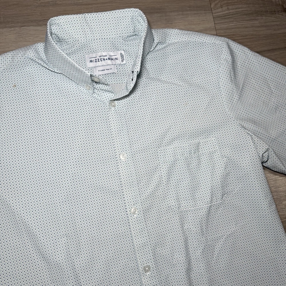 Mizzen Main Performance Button Down Shirt Men's Sz XL Leeward Geometric AOP